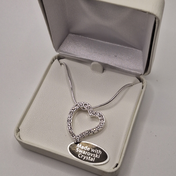 Swarovski Jewelry - SWAROVSKI SILVER-TONE HEART CRYSTAL NECKLACE — BOXED
